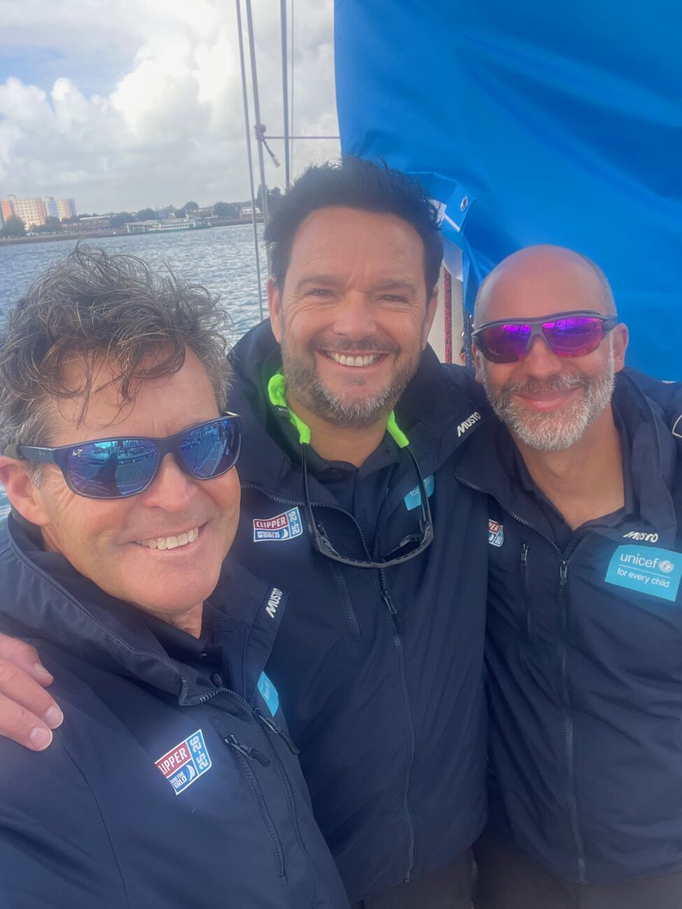 Crew in team colours